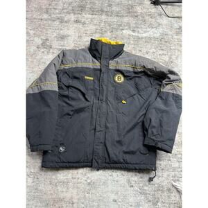 VTG CCM Center Ice Authentic NHL BOSTON BRUINS Hockey Full-Zip Parka Jacket Sz M